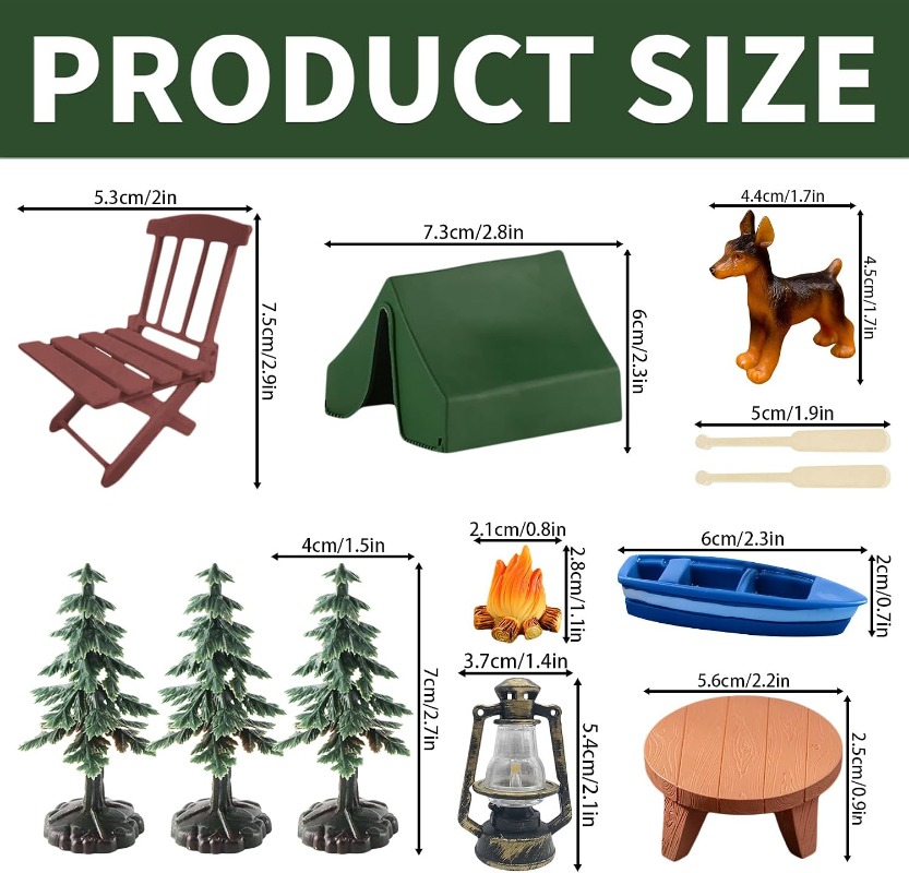 12pcs Camping Cake Decorations - огляд і ціна Outdoor Adventure Birthday Party