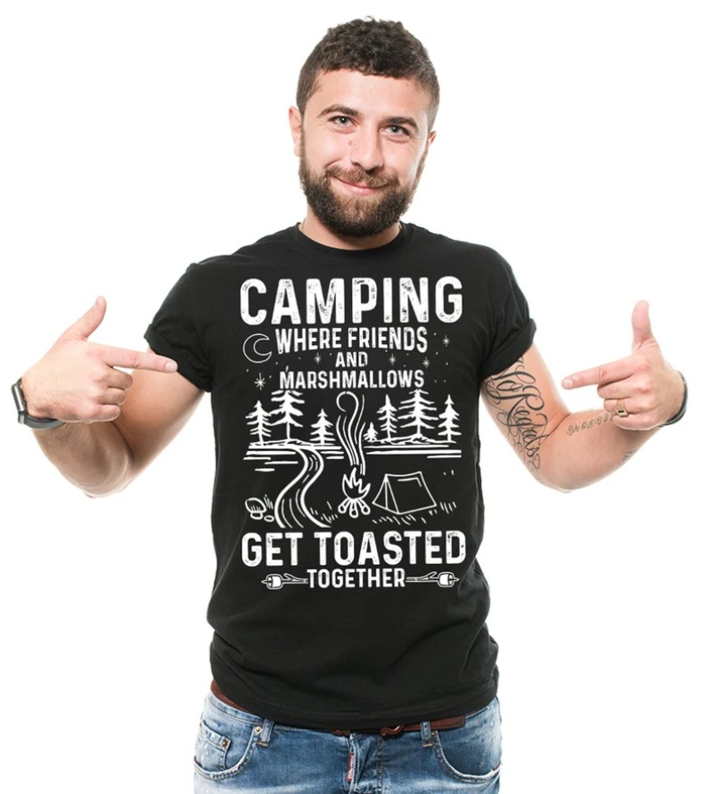 Men Short T-Shirt Funny Campin - огляд і ціна Outdoor Adventure Quotes Short