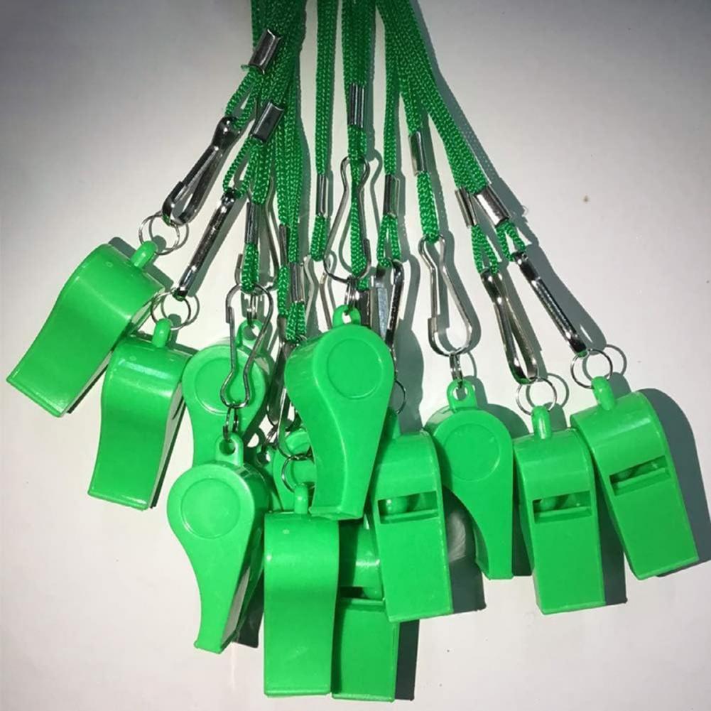 10Pcs Plastic Whistles with La - огляд і ціна Emergency Whistle Pea